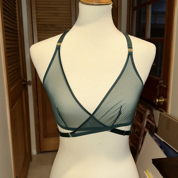 Bordelle Art Deco mesh bra Green - Picture 3 of 9